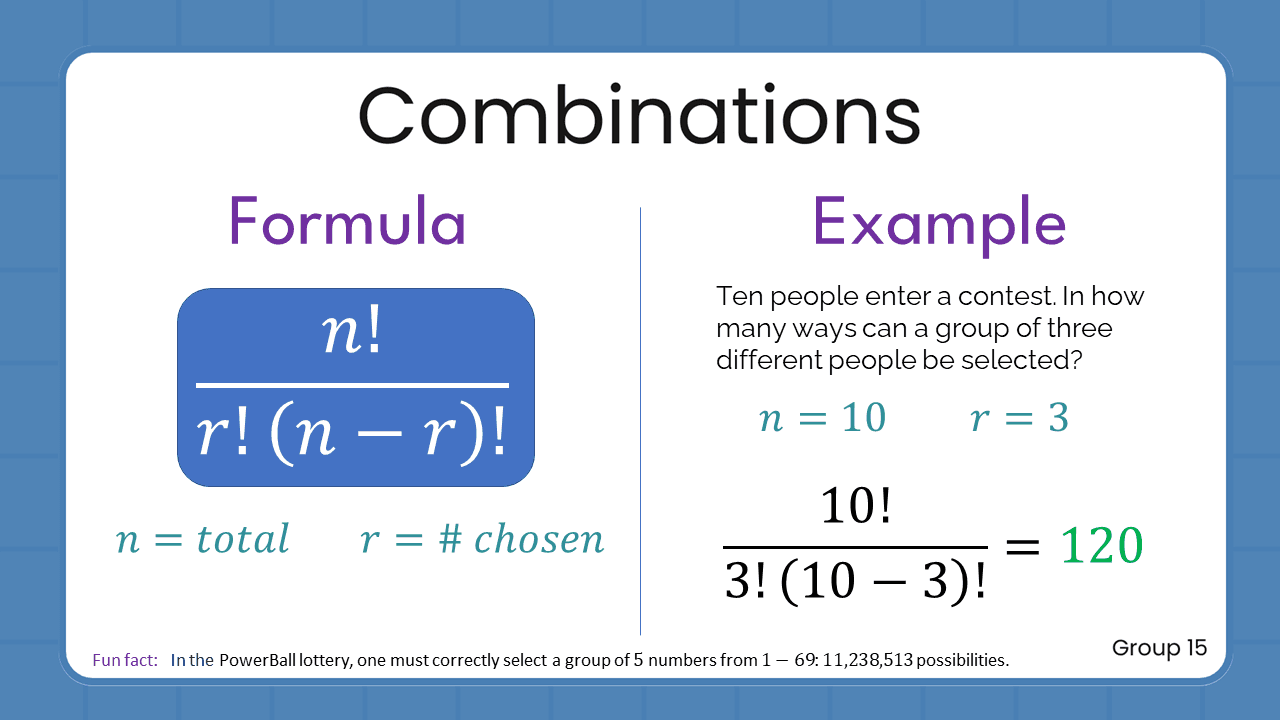 Quant Flashcards Group 15 - Combinations
