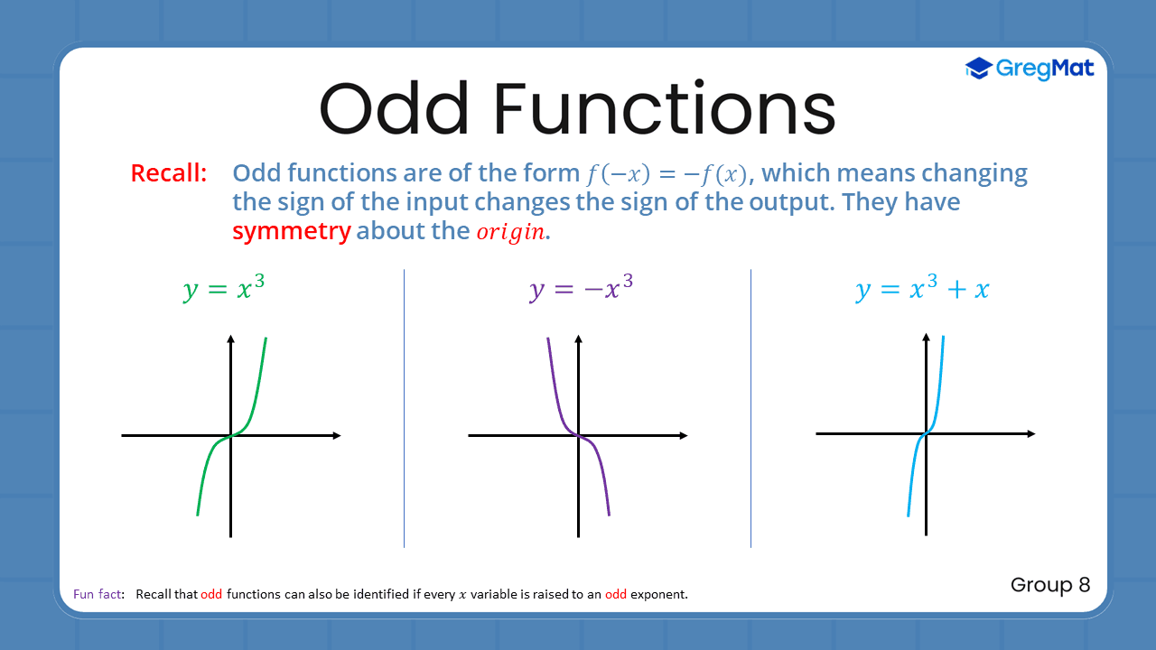 Quant Flashcards Group 8 - Odd Functions