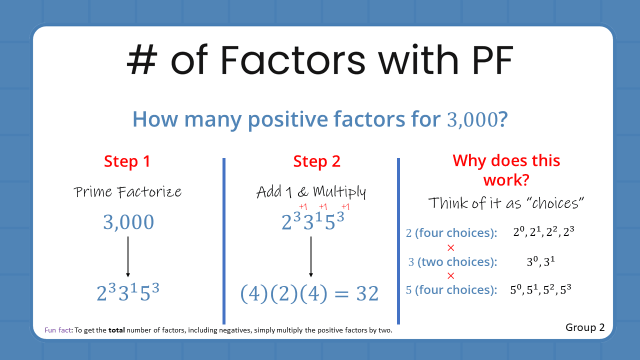 Quant Flashcards Group 2 - # of Factors with PF