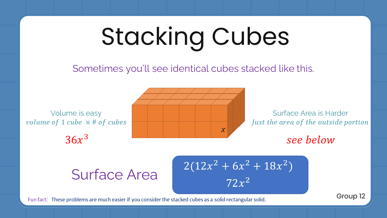 Quant Flashcards Group 12 - Stacking Cubes