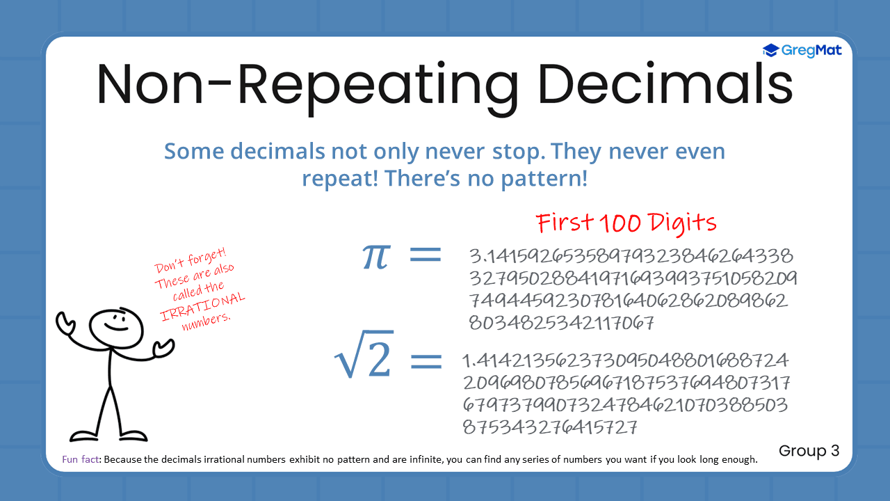 Quant Flashcards Group 3 - Non-Repeating Decimals