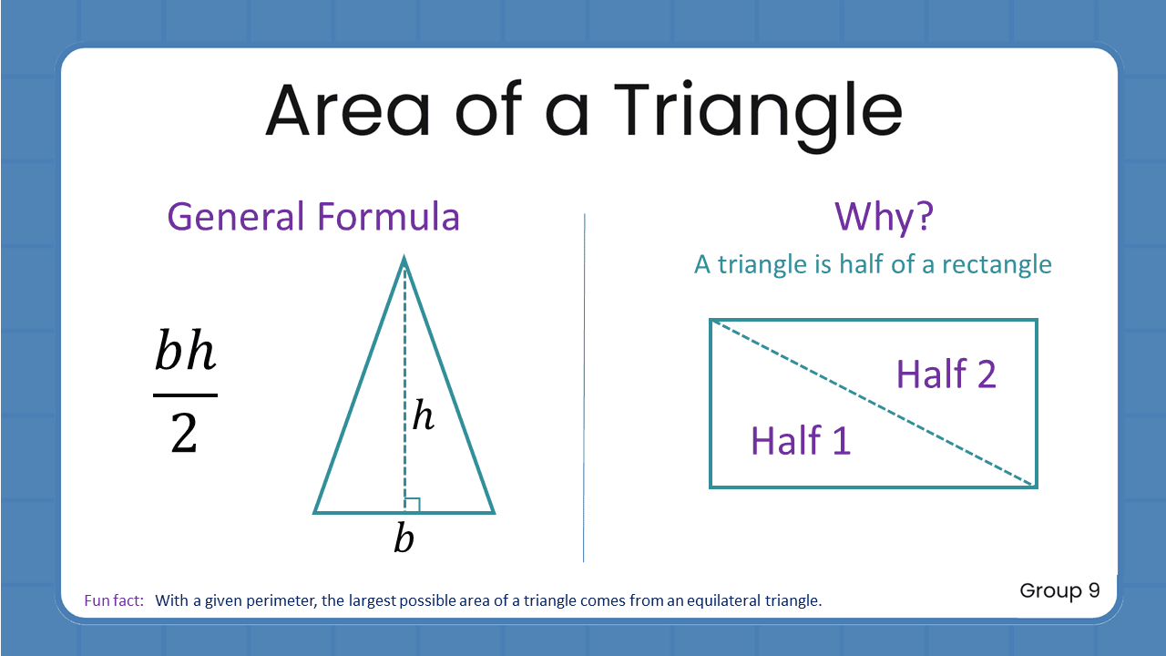 Quant Flashcards Group 9 - Area of a Triangle