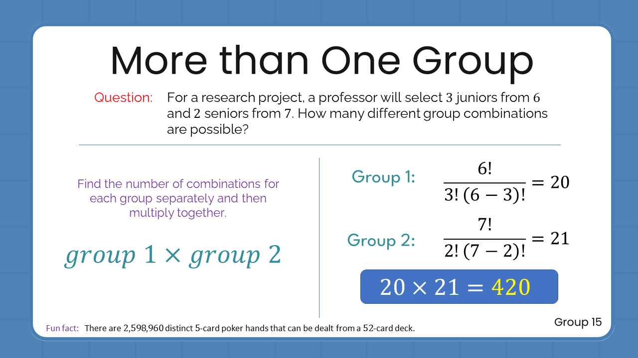 Quant Flashcards Group 15 - More than One Group