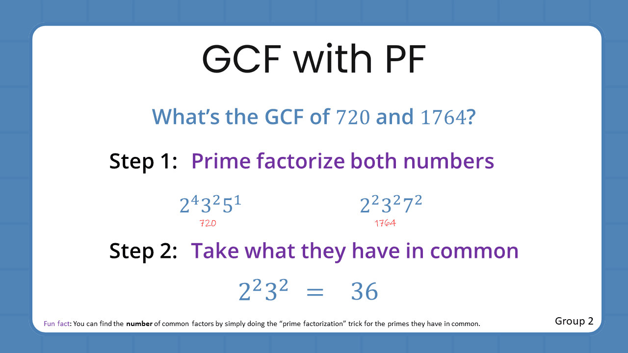 Quant Flashcards Group 2 - GCF with PF