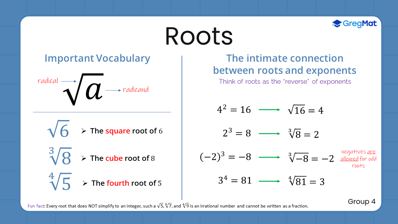 Quant Flashcards Group 4 - Roots