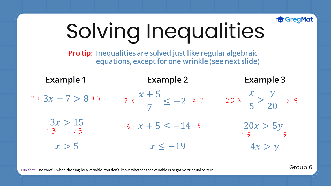 Quant Flashcards Group 6 - Solving Inequalities