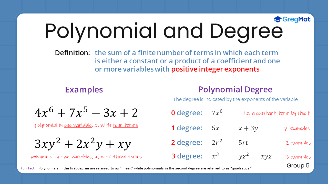 Quant Flashcards Group 5 - Polynomial and Degree