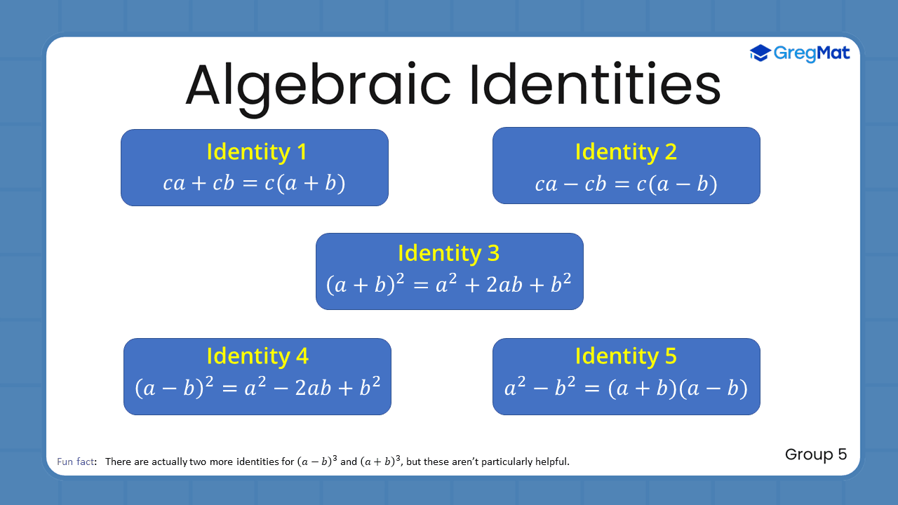 Quant Flashcards Group 5 - Algebraic Identities