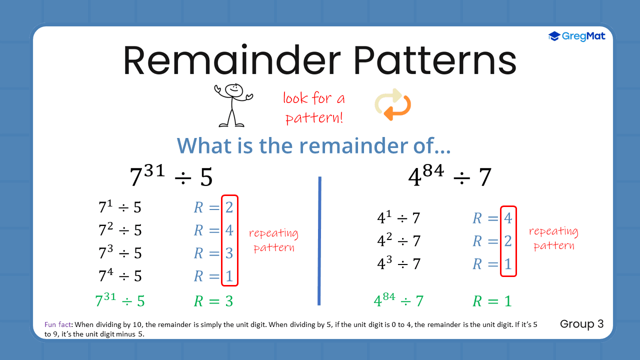 Quant Flashcards Group 3 - Remainder Patterns