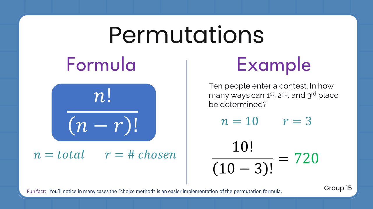 Quant Flashcards Group 15 - Permutations