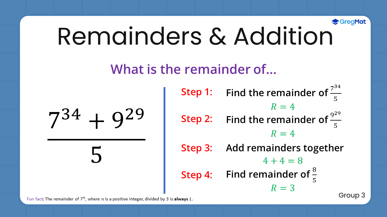 Quant Flashcards Group 3 - Remainders and Addition