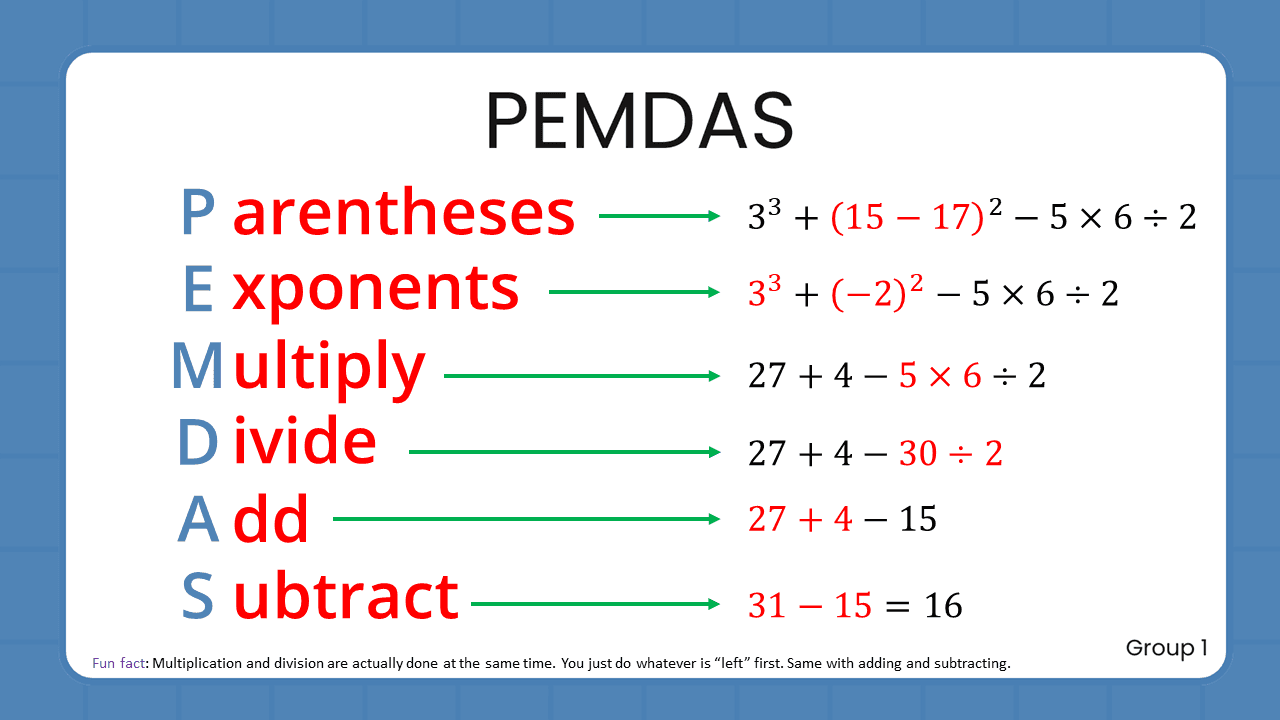 Quant Flashcards Group 1 - PEMDAS
