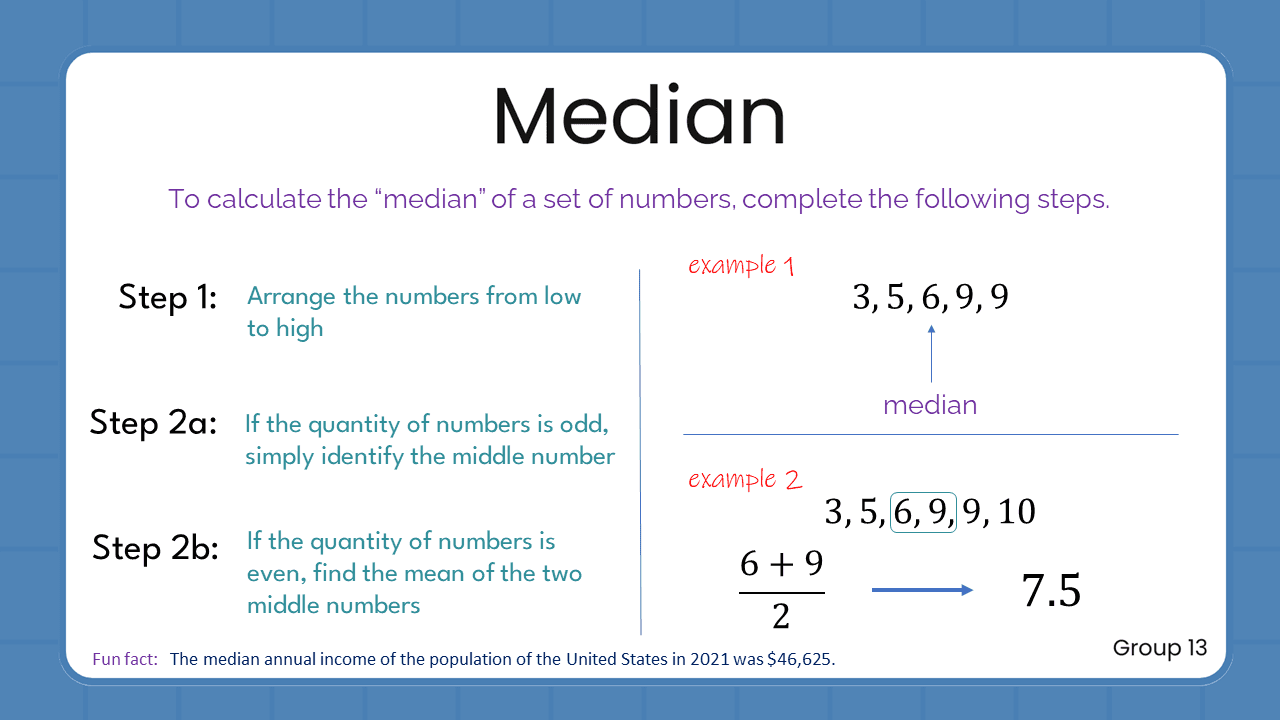 Quant Flashcards Group 13 - Median