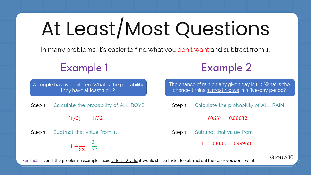 Quant Flashcards Group 16 - At Least/Most Questions