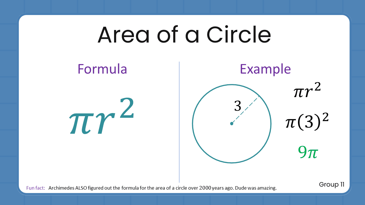 Quant Flashcards Group 11 - Area of a Circle