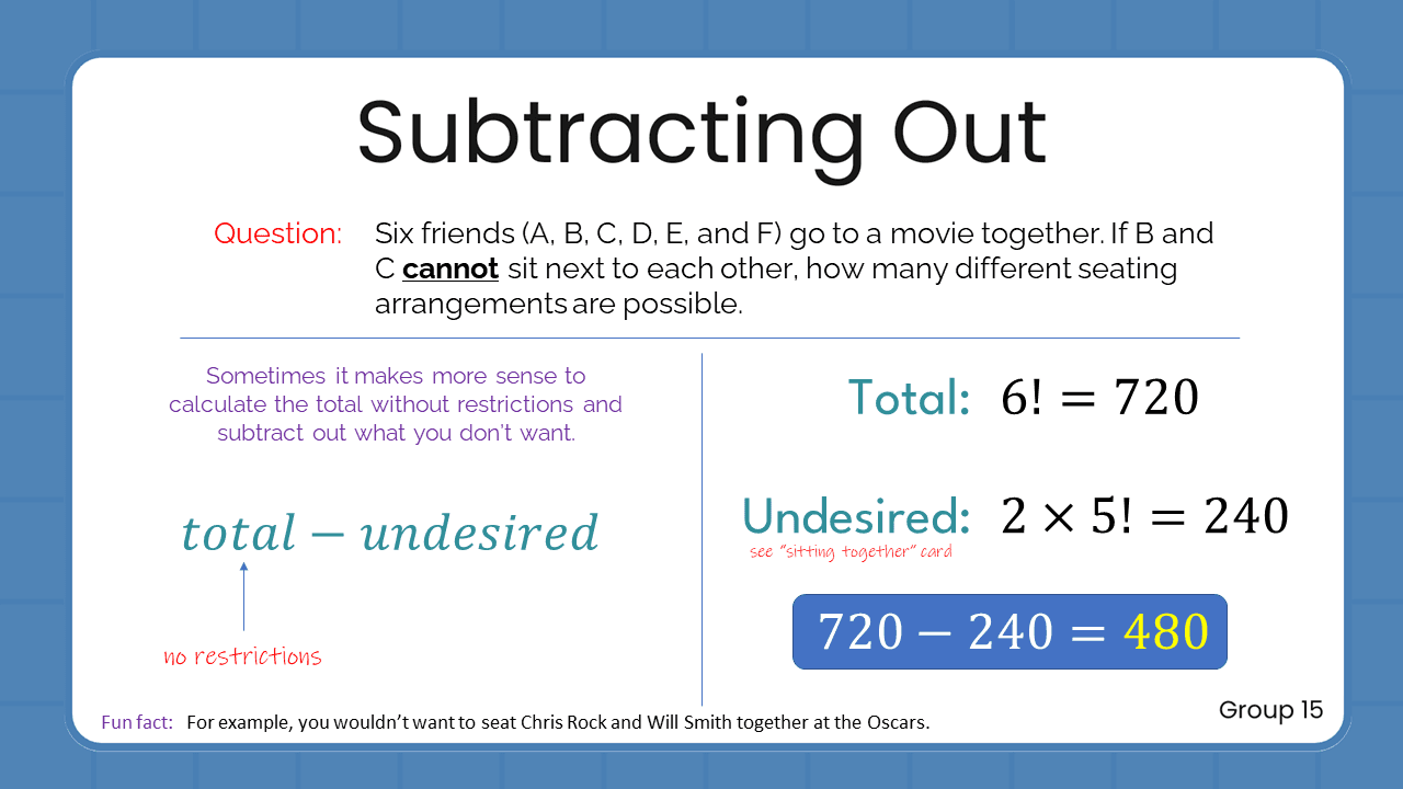 Quant Flashcards Group 15 - Subtracting Out