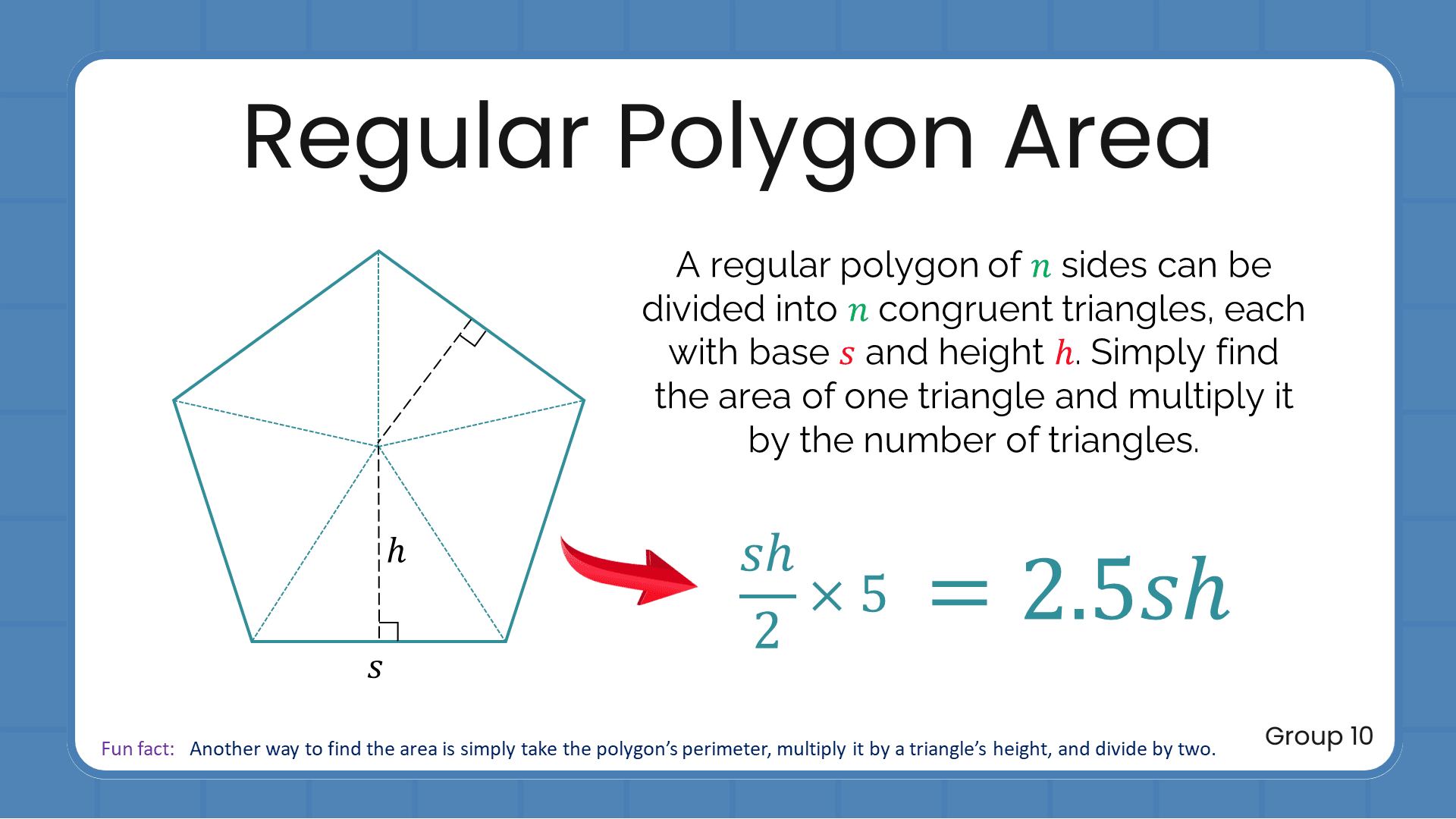 Quant Flashcards Group 10 - Regular Polygon Area