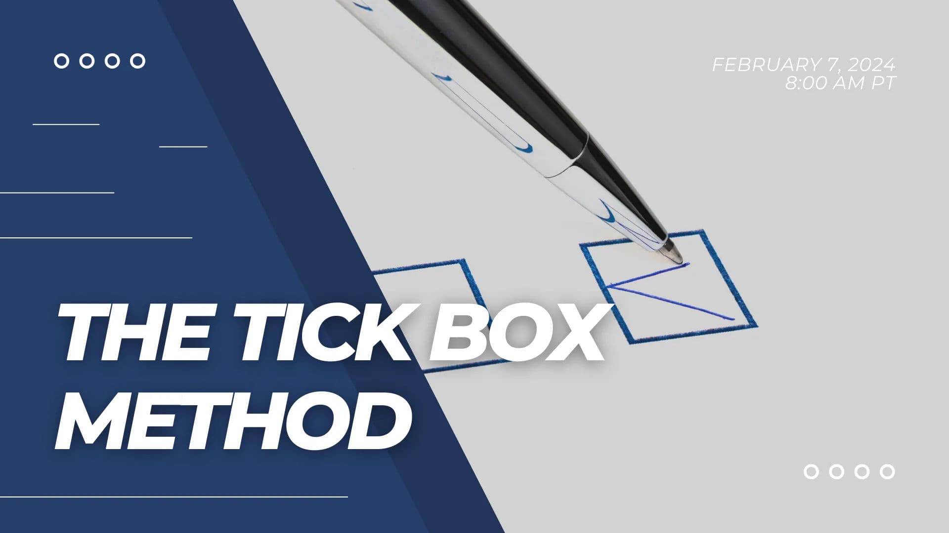 The Tick Box Method - Check Your Progress