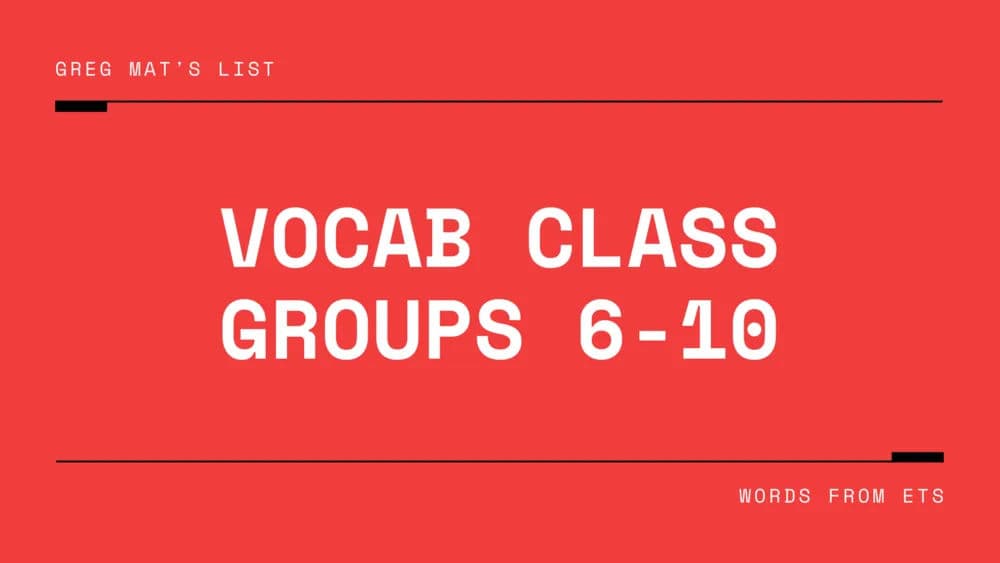 Vocab Class Groups 6-10